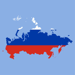 Fototapeta premium Russia Map with Flag Vector