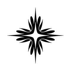 Abstract Black Starburst on White Background