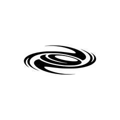 Abstract Swirl Design in Black on White, Modern Logo Element