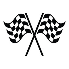  Two Crossed Checkered Flags, Racing and Competition Vector Illustration
