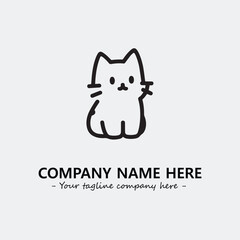 Cat character illustration black and white for logo company vector image
