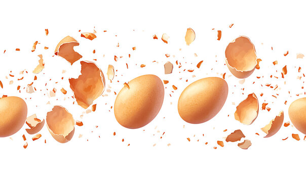 Creative conceptual illustrations of eggs, chickens