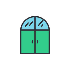 Window colored icons, minimalist vector illustration ,simple transparent graphic element .Isolated on white background