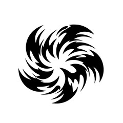 Swirling Abstract Black and White Tribal Design