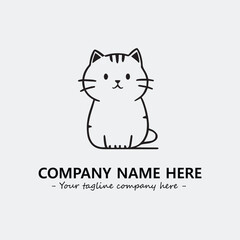 Cat character illustration black and white for logo company vector image
