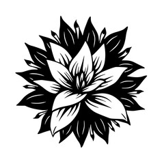 Black and White Floral Mandala Design - Elegant, Minimalist Style