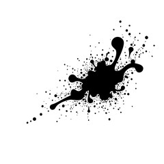 Fototapeta premium Black Ink Blot and Dot Pattern, Abstract Minimalist Design