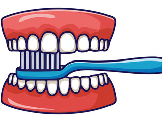 proper tooth brushing technique dental isolated vector illustration on white background