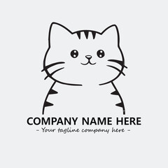 Cat character illustration black and white for logo company vector image
