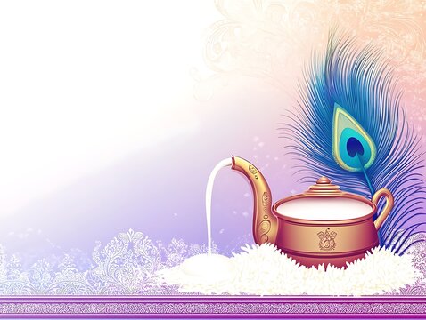 Happy Krishna janmashtmi vector illustration, poster, banner background