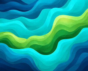 Abstract wavy teal, green, and blue gradient background
