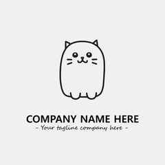 Cat character illustration black and white for logo company vector image
