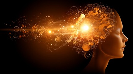 A bright, glowing light emanates from the head of a person, representing knowledge