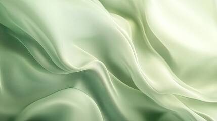 Fototapeta premium Green Fabric Texture with Soft Abstract Wave Pattern.