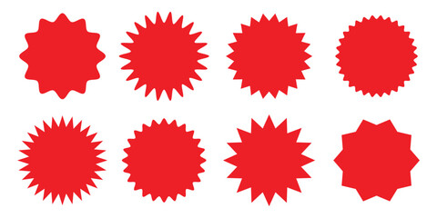 Collection of promotion, sale, discount badge shape vector illustration. price tag button. blank badge shape vector on white background