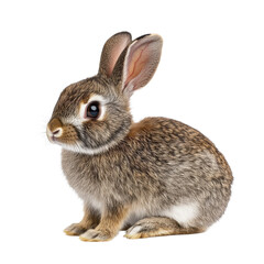 Fototapeta premium Captivating European Rabbit in Natural Habitat Showcasing Wildlife and Biodiversity in Stunning Detail isolated on transparent background.