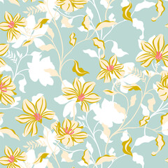 elegant tropical floral seamless pattern