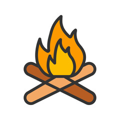 Bonfire icon vector image. Suitable for mobile apps, web apps and print media.