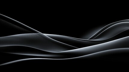 Obraz premium sleek black wave background