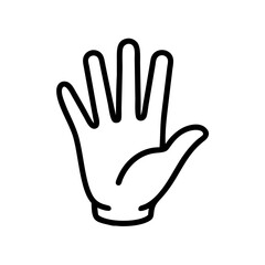 Obraz premium Icon of a Waving Hand Gesture in Minimalistic Style 