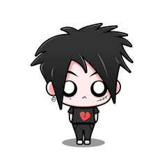 cute emo boy vector character design