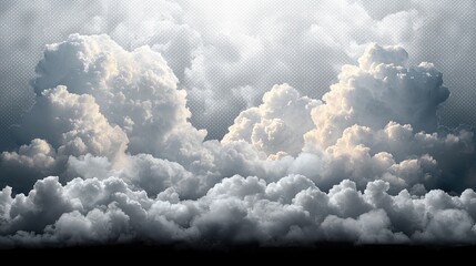 Majestic Cloudscape: A Breathtaking Aerial View of Cumulus Clouds Illuminated by Sunlight