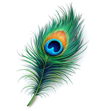Peacock feather cartoon vector illustration for decoration, janmashtami,&nbsp;feather&nbsp;logo