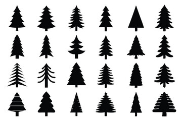
Christmas Tree Vector Illustrations – Minimal Pine Silhouette Icons