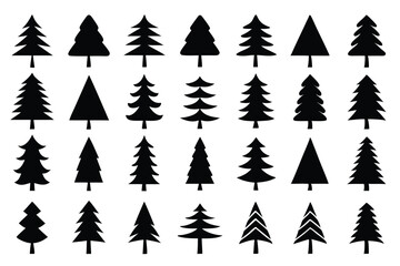 
Christmas Tree Vector Illustrations – Minimal Pine Silhouette Icons