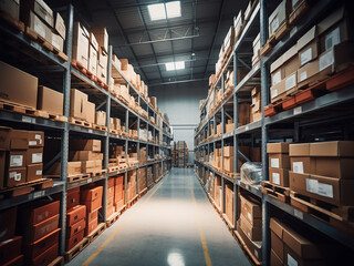 Vast storage facility with digital tracking systems managing inventory efficiently