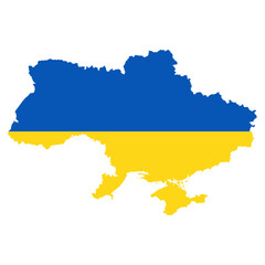 Obraz premium Ukraine Map with Flag Vector