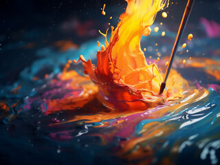 Heavy stroke weight with thick paint creating a strong presence and impactful effect