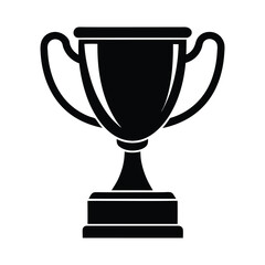 Simple Black Trophy Cup Icon, Symbol of Victory and Achievement Vector Illustration