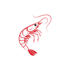 shrimp silhouette logo vector line art logo design