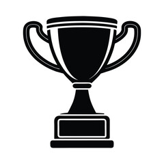Simple Black Trophy Cup Icon, Symbol of Victory and Achievement Vector Illustration