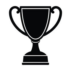 Simple Black Trophy Cup Icon, Symbol of Victory and Achievement Vector Illustration