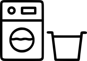 Laundry room in outline icon style, Rooms theme.