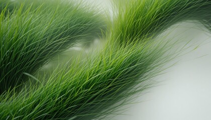 Obraz premium Lush green grass swaying in the breeze natural environment close-up nature photography tranquil atmosphere artistic perspective