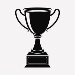 Simple Black Trophy Cup Icon, Symbol of Victory and Achievement Vector Illustration