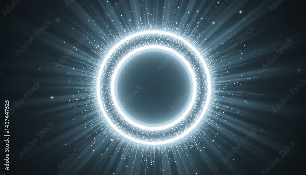 Poster dynamic light burst action creating celestial glow digital art abstract environment enigmatic viewpo