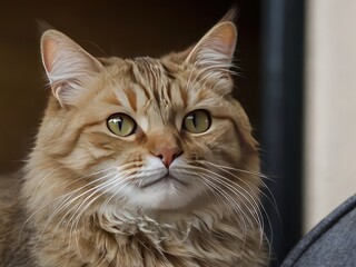 Obraz premium cat on transparent background , portrait of a cat, close up of cat