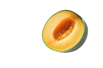 Isolated Cantaloupe Half View