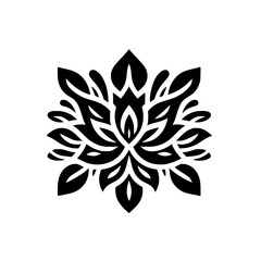 Fototapeta premium Elegant Black and White Floral Mandala Design on White Background