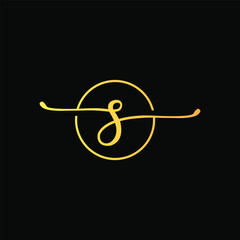 Elegant Gold Letter S Logo Design