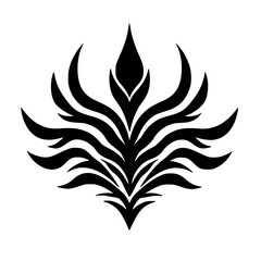 Abstract Floral Design: Black & White, Decorative, Minimalist.