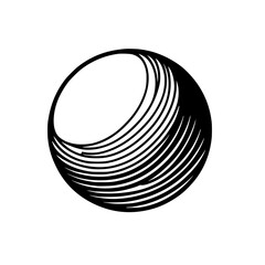 Abstract Sphere with Parallel Lines - Minimalist Geometric Design