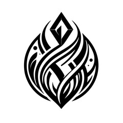Abstract Black & White Symbol Design: Celtic Knotwork, Decorative Emblem