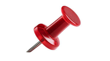 Red pushpin illustrated in a bold and minimal art style on a transparent background --ar 16:9 --v 7.0