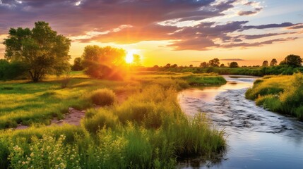 landscape sunrise water