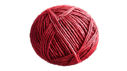 Red yarn ball drawn in cozy and textured knitting style on a transparent background --ar 16:9 --v 7.0